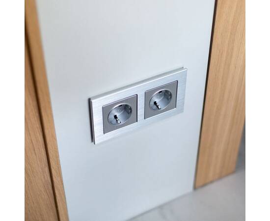 Розетка с заземлением Werkel cеребряный рифленый W1171009 4690389159701, изображение 4
