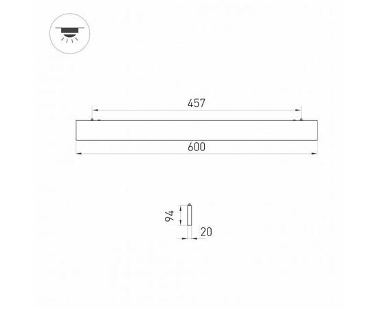 Подвесной светодиодный светильник Arlight Alt-Lineair-Flat-Updown-Dim-S2094-600-25W Warm3000 031527, изображение 2
