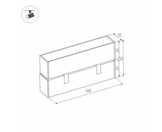 Трековый светодиодный светильник для магнитного шинопровода Arlight Mag-Laser-Fold-45-S160-6W Warm3000 026970, изображение 9