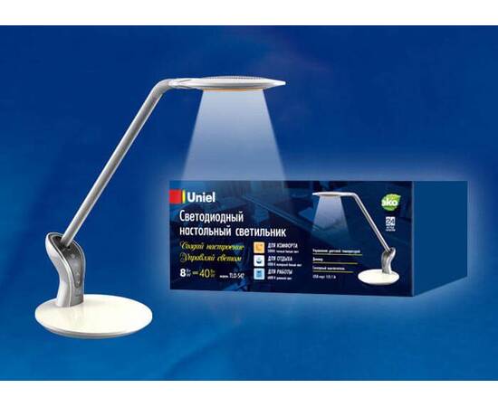 Настольная лампа Uniel TLD-547 White/LED/400Lm/3300-6000K/Dimmer UL-00002342, изображение 2