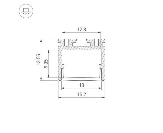 Профиль Arlight PDS-D-2000 ANOD 026517, изображение 3