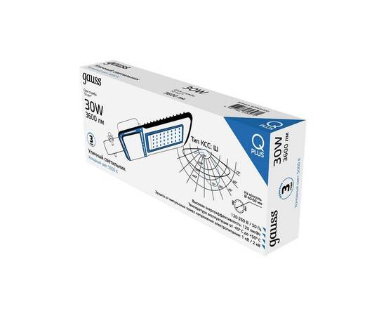 Уличный светодиодный консольный светильник Gauss Qplus 629535330, изображение 3