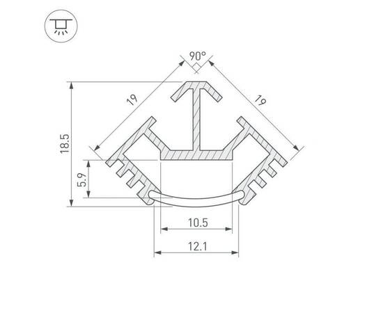 Профиль Arlight T45-2000 (CT) ANOD 016942, изображение 2