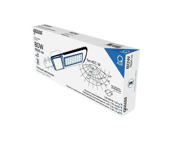 Уличный светодиодный консольный светильник Gauss Qplus 629535380, изображение 4