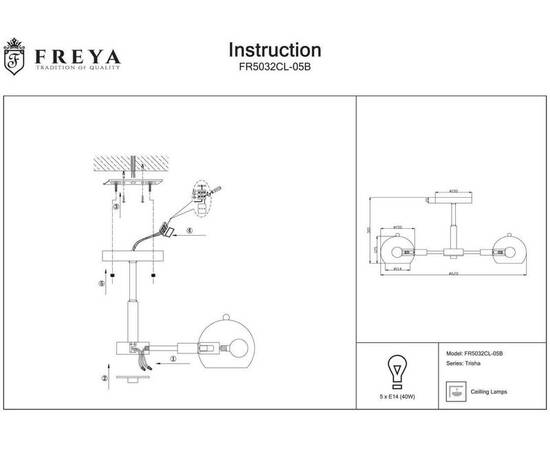 Потолочная люстра Freya Trisha FR5032CL-05B, изображение 2