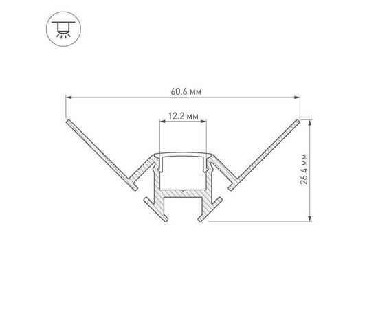 Профиль Arlight ARH-DECORE-S12-INT-2000 ANOD внутренний 023868, изображение 3