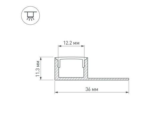 Профиль Arlight ARH-DECORE-S12-LINE-EDGE-2000 ANOD 023894, изображение 2