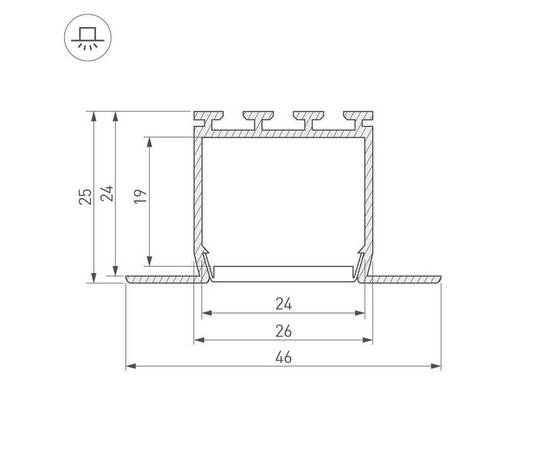 Профиль Arlight PLS-LOCK-H25-FM-2000 ANOD 016447, изображение 2