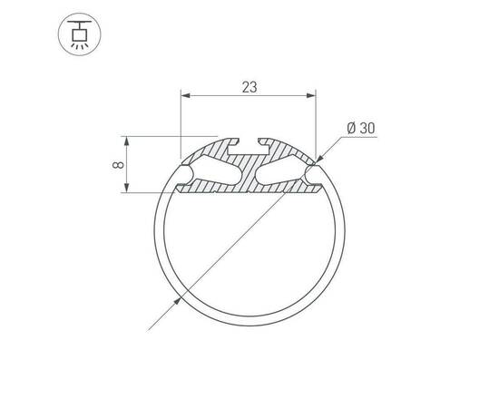 Профиль Arlight ROUND-D30-2000 ANOD 023860, изображение 2