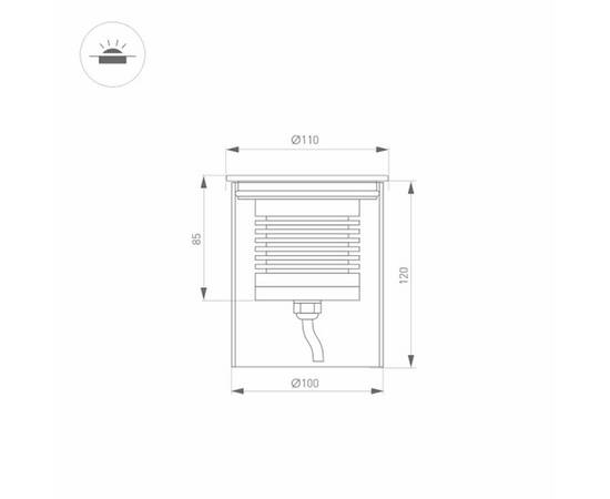 Встраеваемый светодиодный светильник Arlight LTD-GROUND-R110-15W Day4000 033578, изображение 2