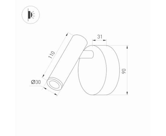 Настенный светильник Arlight SP-BED-NB-R90-3W Warm3000 034061, изображение 2