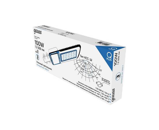 Уличный светодиодный консольный светильник Gauss Qplus 629535300, изображение 4