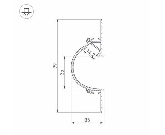 Профиль с боковым свечением Arlight ARH-Ceil-Reflect-2000 White 034982, изображение 2