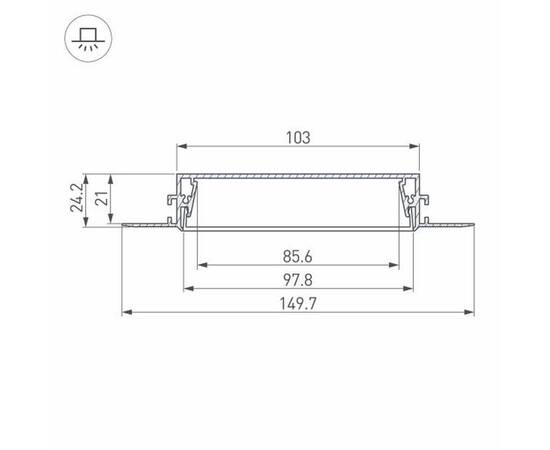 Встраиваемый профиль Arlight SL-Linia97-Fantom-2000 Anod 034987, изображение 2