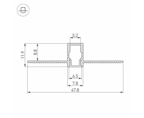 Встраиваемый профиль Arlight SL-Linia8-Fantom-2000 Anod 034986, изображение 2