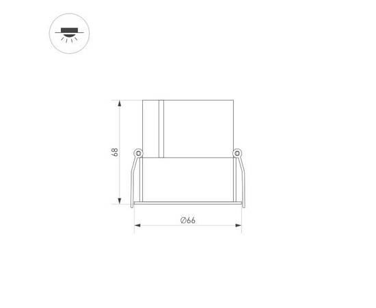 Встраиваемый светодиодный светильник Arlight S-Atlas-Built-R66-15W Warm3000 035465, изображение 2