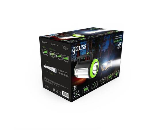 Прожекторный светодиодный фонарь Gauss аккумуляторный 219х143 500 лм GF603, изображение 3