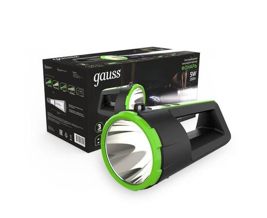 Прожекторный светодиодный фонарь Gauss аккумуляторный 233х112 280 лм GF701, изображение 2