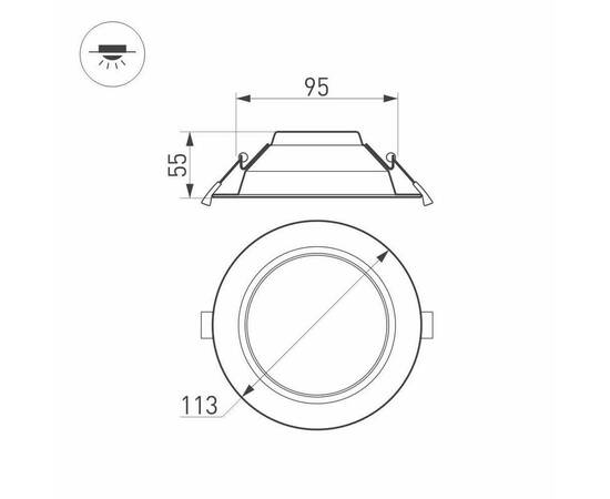 Встраиваемый светодиодный светильник Arlight IM-Cyclone-R115-10W Day4000 023197(2), изображение 3