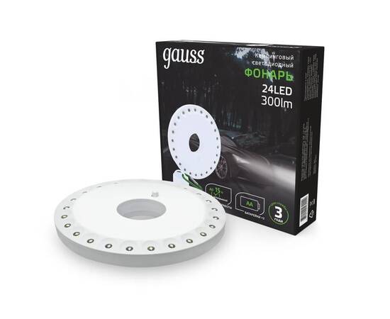 Кемпинговый светодиодный фонарь Gauss от батареек 135х20 300 лм GF003, изображение 4