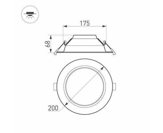 Встраиваемый светодиодный светильник Arlight IM-Cyclone-R200-20W Warm3000 023216(2), изображение 4