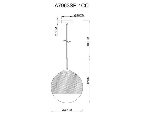 Подвесной светильник Arte Lamp Jupiter Chrome A7963SP-1CC, изображение 4