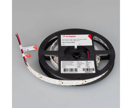 Светодиодная лента Arlight 19,2W/m 160LED/m 2835SMD теплый белый 5M 036014, изображение 4