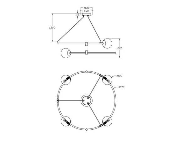 Подвесная люстра Maytoni Balance MOD317PL-04G, изображение 2