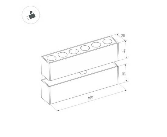 Трековый светильник для магнитного шинопровода Arlight MAG-DOTS-FOLD-25-S600-18W Day4000 034222, изображение 2