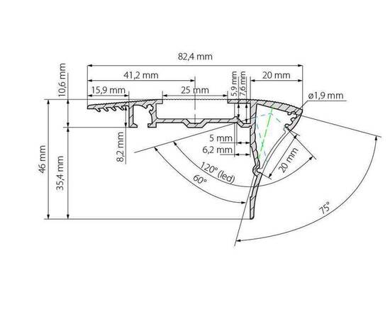 Профиль с экраном Arlight ALU-STAIR-DK-2000 ANOD+FROST 015473, изображение 2