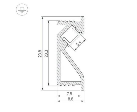 Профиль Arlight SL-BEVEL-2000 ANOD0 031120(1), изображение 2