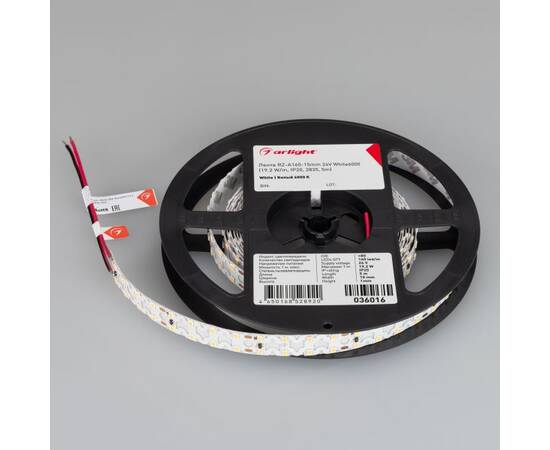 Светодиодная лента Arlight 19,2W/m 160LED/m 2835SMD холодный белый 5M 036016, изображение 2