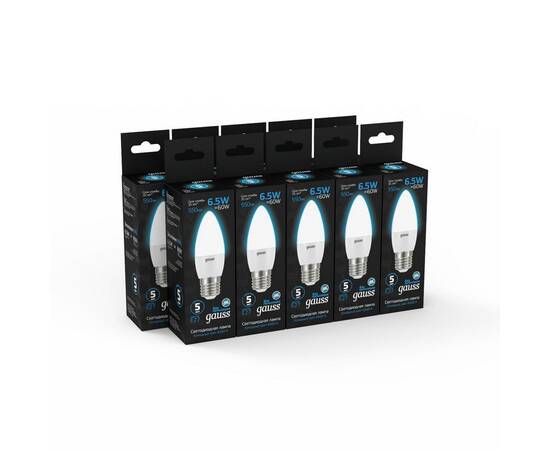 Лампа светодиодная Gauss E27 6.5W 6500K матовая 103102307, изображение 3