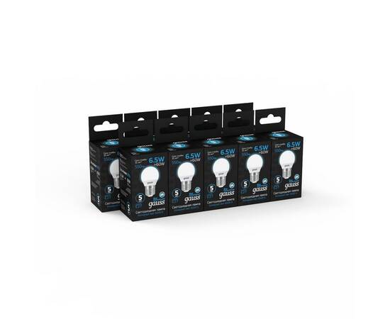 Лампа светодиодная Gauss E27 6.5W 6500K матовая 105102307, изображение 3