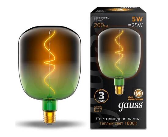 Лампа светодиодная филаментная Gauss E27 5W 1800K зеленая 1009802105