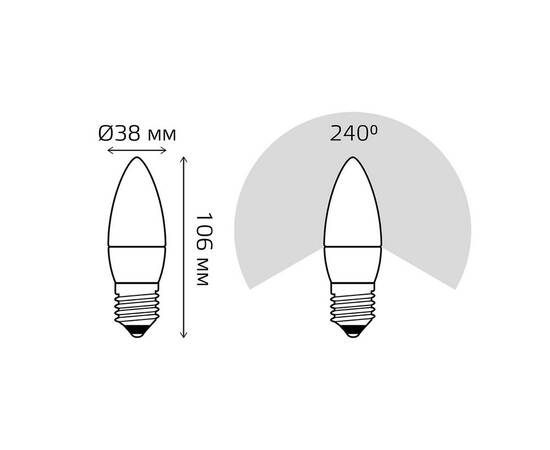 Лампа светодиодная Gauss E27 9.5W 6500K матовая 103102310, изображение 2