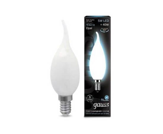 Лампа светодиодная филаментная Gauss E14 5W 4100К матовая 104201205