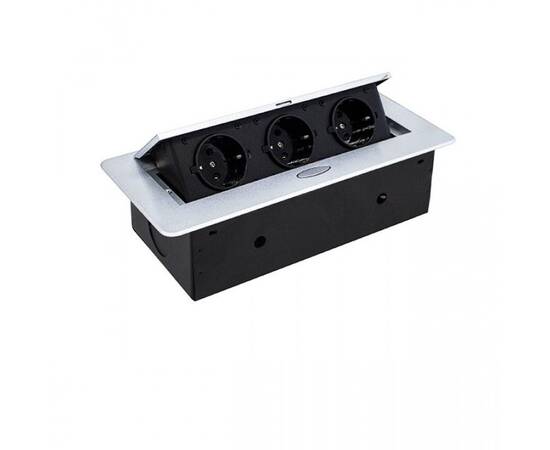 Розетка горизонтальная выдвижная 3 Euro 16A RocketSocket, цвет белый AM-G3EU-11