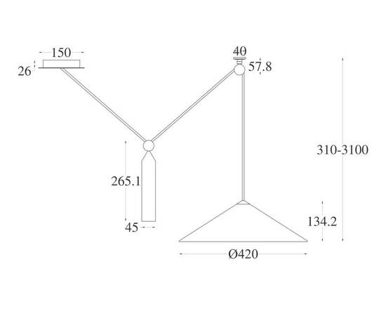 Подвесной светильник Maytoni Technical Peso P080PL-01B, изображение 2