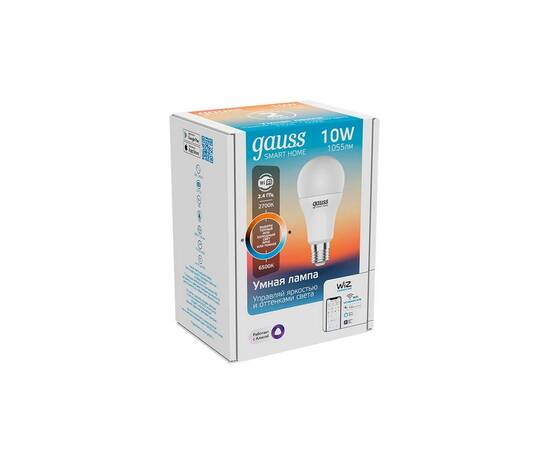 Лампа светодиодная диммируемая Gauss Smart Home E27 10W 2700-6500K матовая 1080112