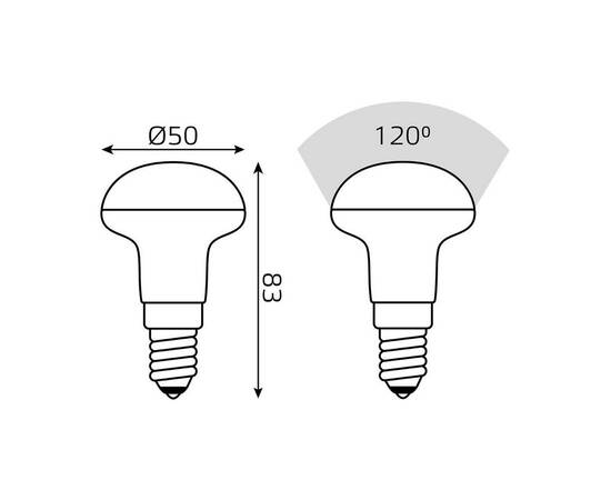 Лампа светодиодная Gauss E14 6W 4100K матовая 63126, изображение 2