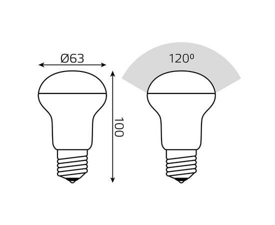 Лампа светодиодная Gauss E14 8W 3000K матовая 63218, изображение 2