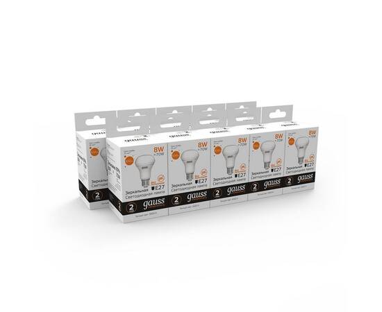 Лампа светодиодная Gauss E14 8W 3000K матовая 63218, изображение 3