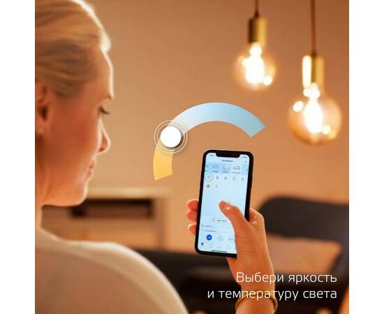 Лампа светодиодная диммируемая филаментная Gauss Smart Home Filament E27 6,5W 2000-5500K золотистая 1340112, изображение 4