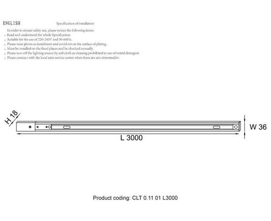Шинопровод однофазный с питанием и заглушкой Crystal Lux CLT 0.11 01 L3000 WH, изображение 2