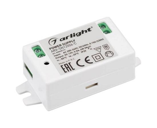 Блок питания Arlight ARV-SN12006-C 12V 6W IP20 0.5A 020425(1)