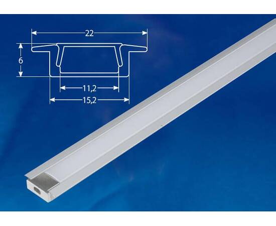 Профиль встраиваемый Uniel UFE-K01 Silver/Frozen 200 Polybag UL-00005026, изображение 2