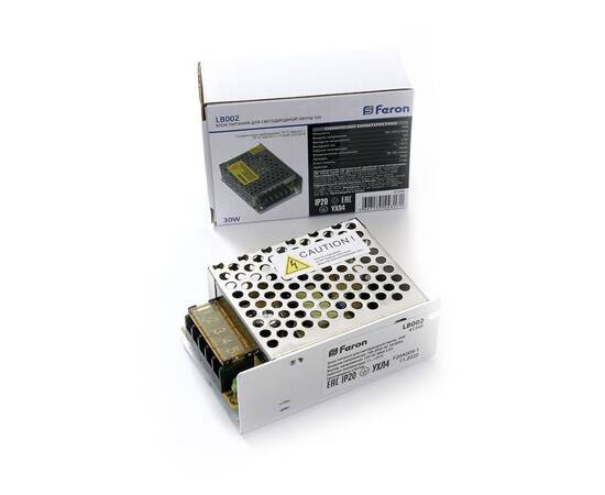 Блок питания для светодиодной ленты Feron LB002 12V 30W IP20 2,5A 41349, изображение 2