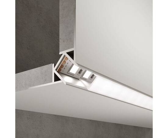 Профиль встраиваемый угловой алюминиевый с рассеивателем Elektrostandard внешний угол LL-2-ALP015 a053635