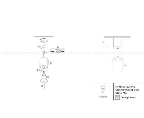 Потолочный светильник Maytoni Alfa C012CL-01B, изображение 4